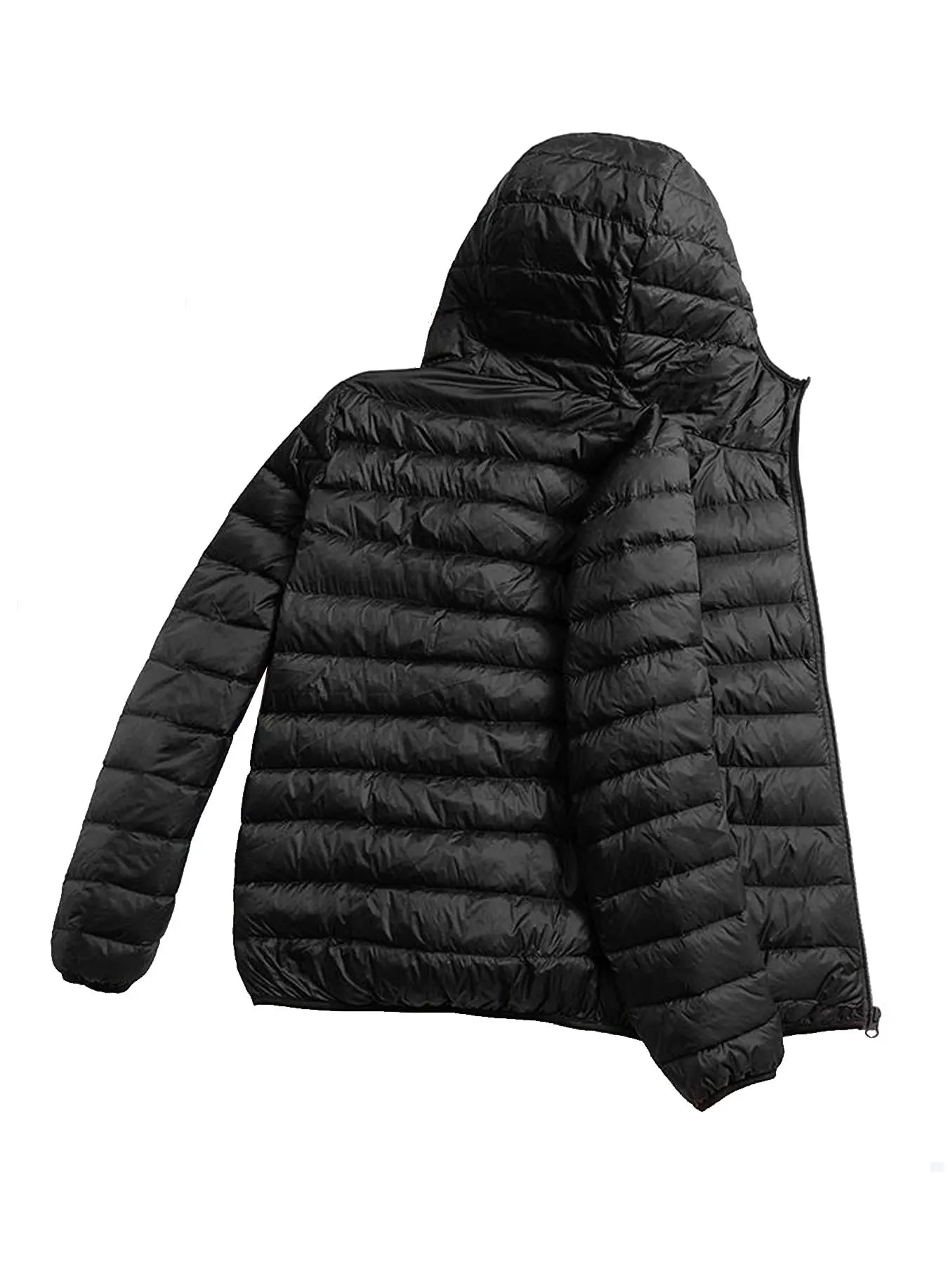 Men's Hooded Solid Cotton Windproof Warm Jacket – Casual Outdoor Winter Coat