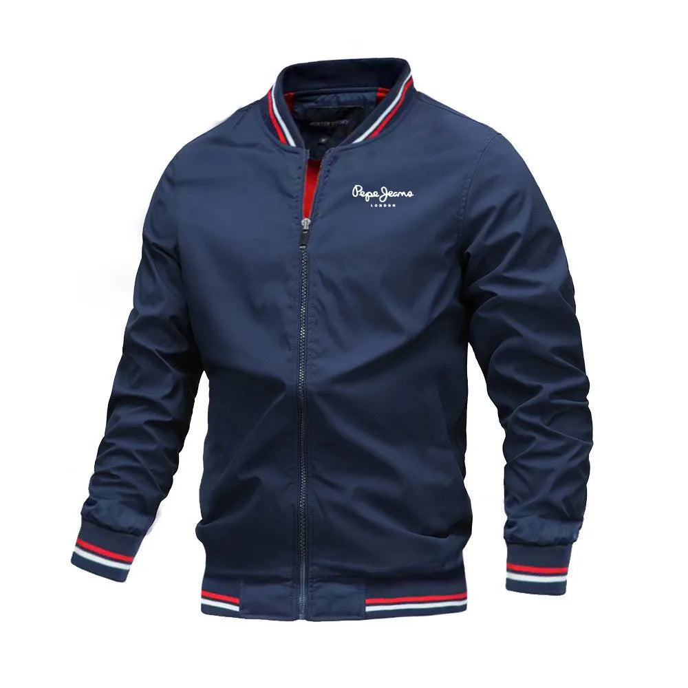 Men's Slim Fit Black Bomber Jacket – High Quality Casual Baseball Coat