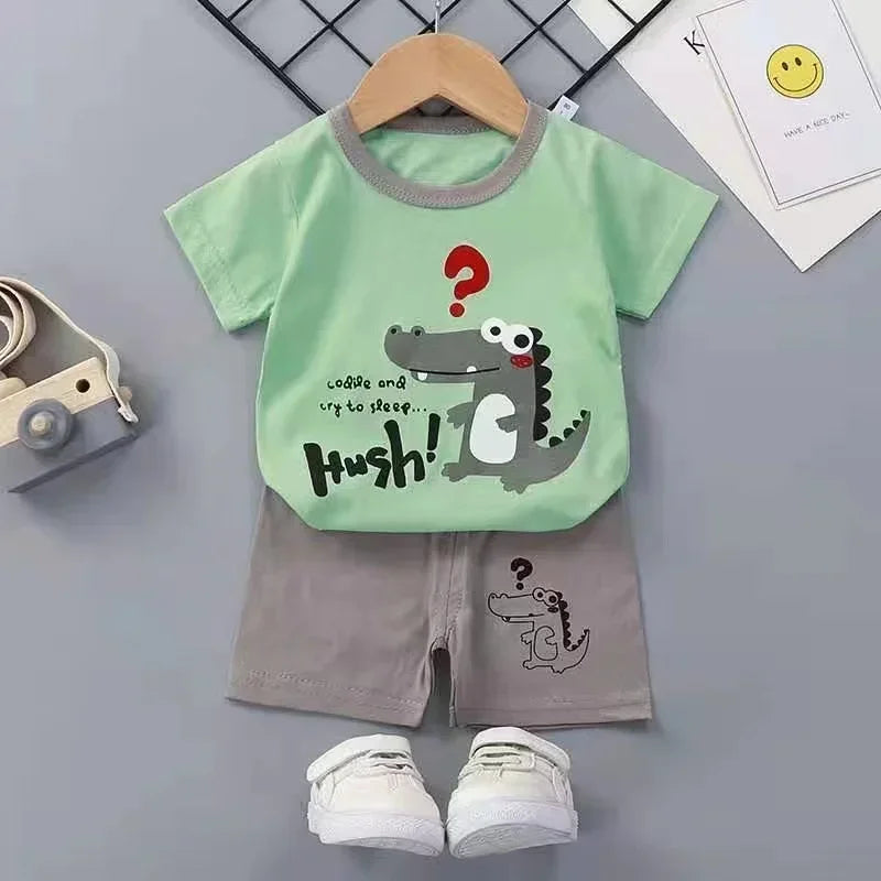 Kids Cotton T-Shirt & Shorts Summer Set – Casual 2-Piece Toddler Outfit