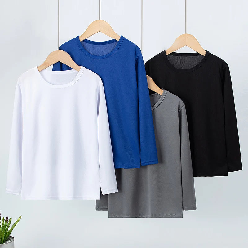 Kids Quick-Dry Long Sleeve Sports T-Shirt – Color Matching Running Top