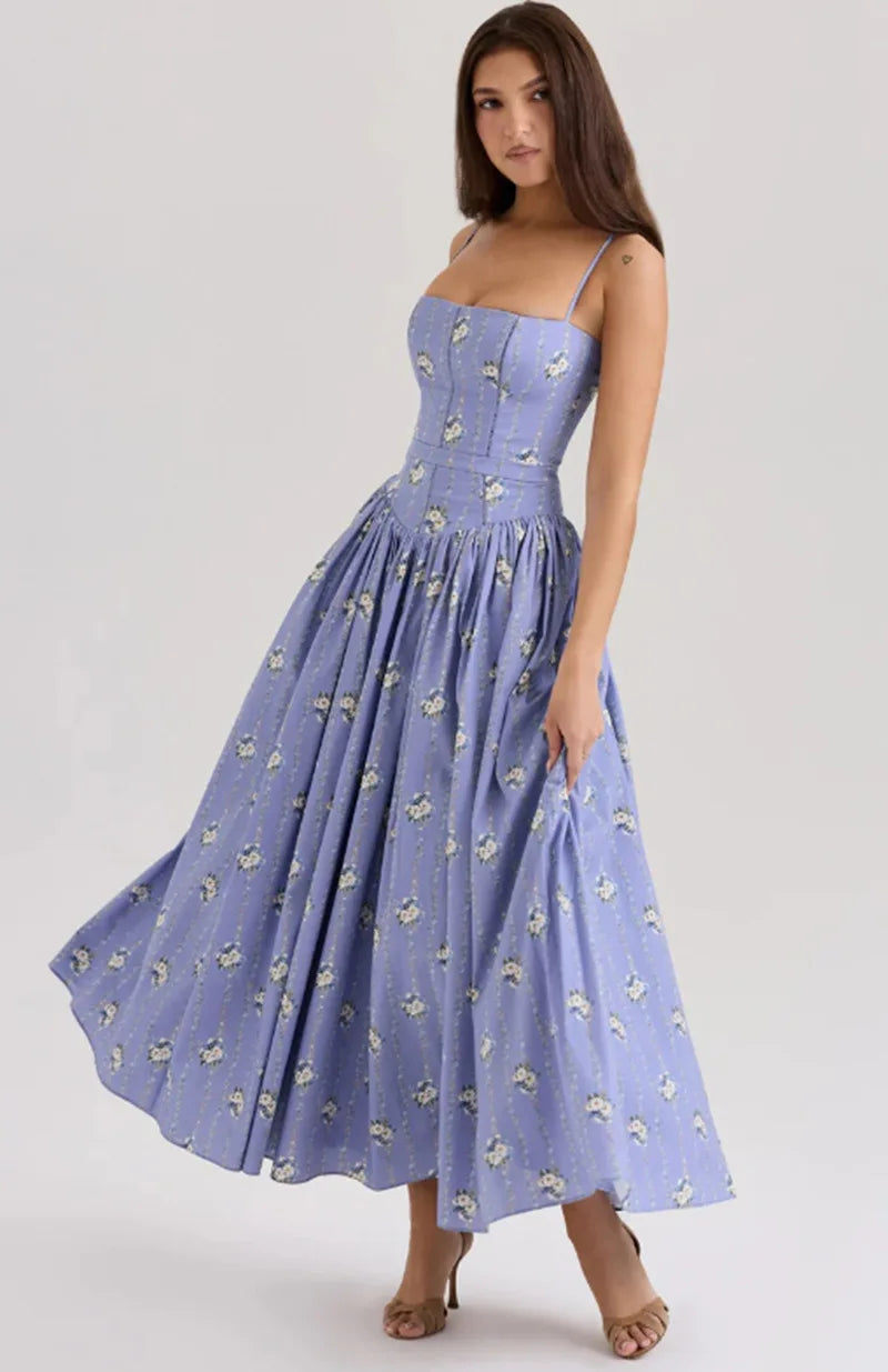 Vintage Boho Floral Maxi Dress