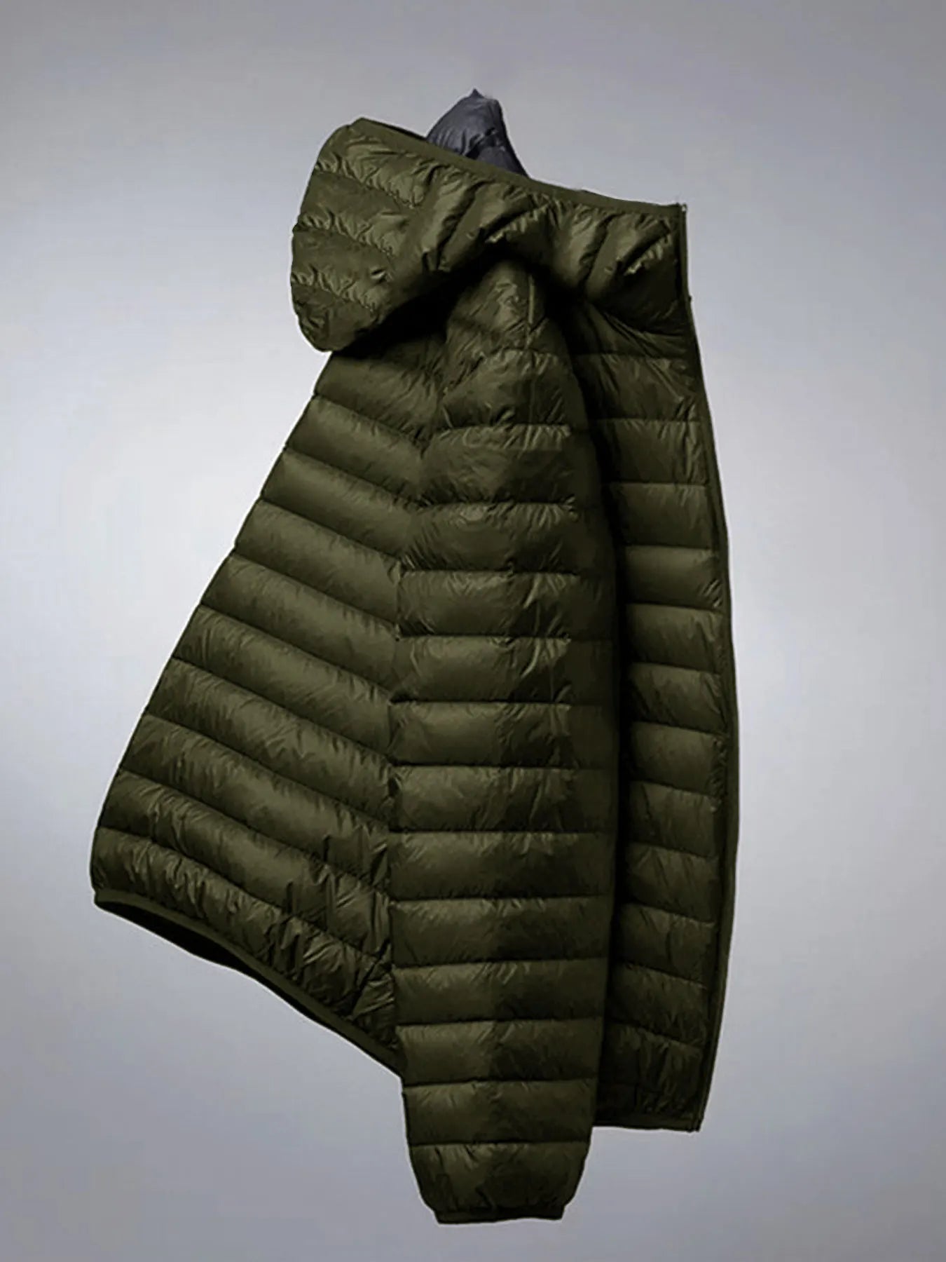 Men's Hooded Solid Cotton Windproof Warm Jacket – Casual Outdoor Winter Coat