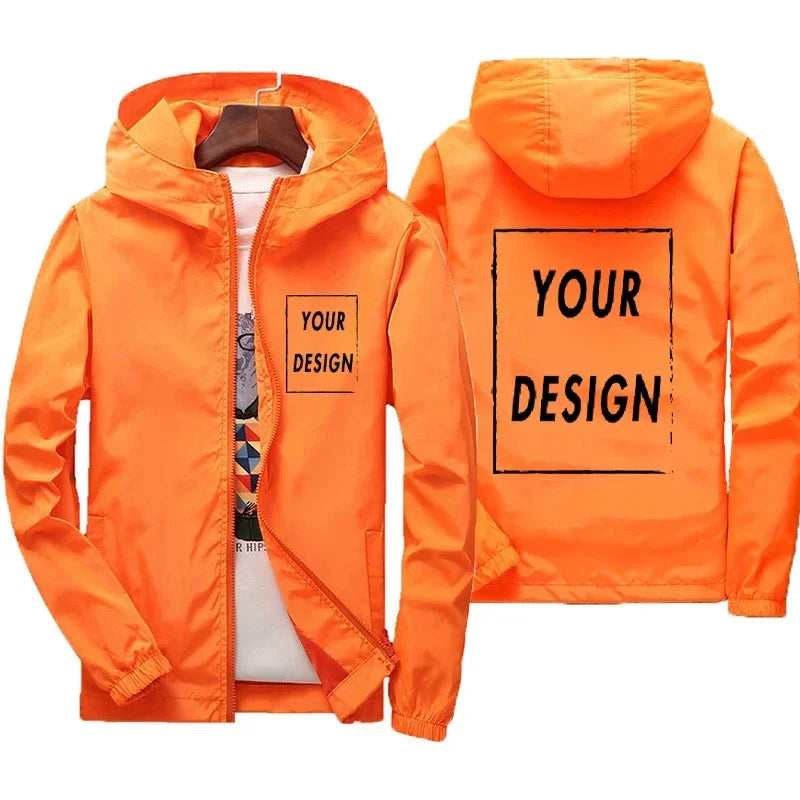 Men's Waterproof Large Size Windbreaker Jacket – Casual Black Outdoor Coat up to 7XL