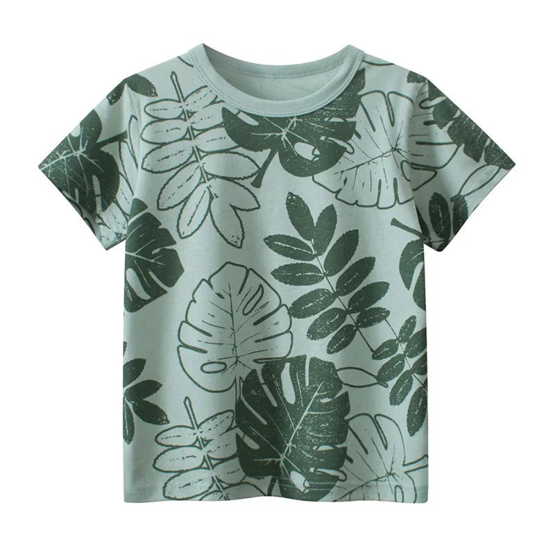 Boys Cartoon Print Short Sleeve T-Shirt – Fun Cotton Kids Tee Ages 2–8