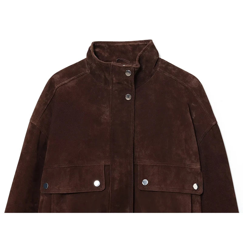 Women's Big Pocket Loose Warm Autumn Jacket – Elegant Street Chic Student Coat