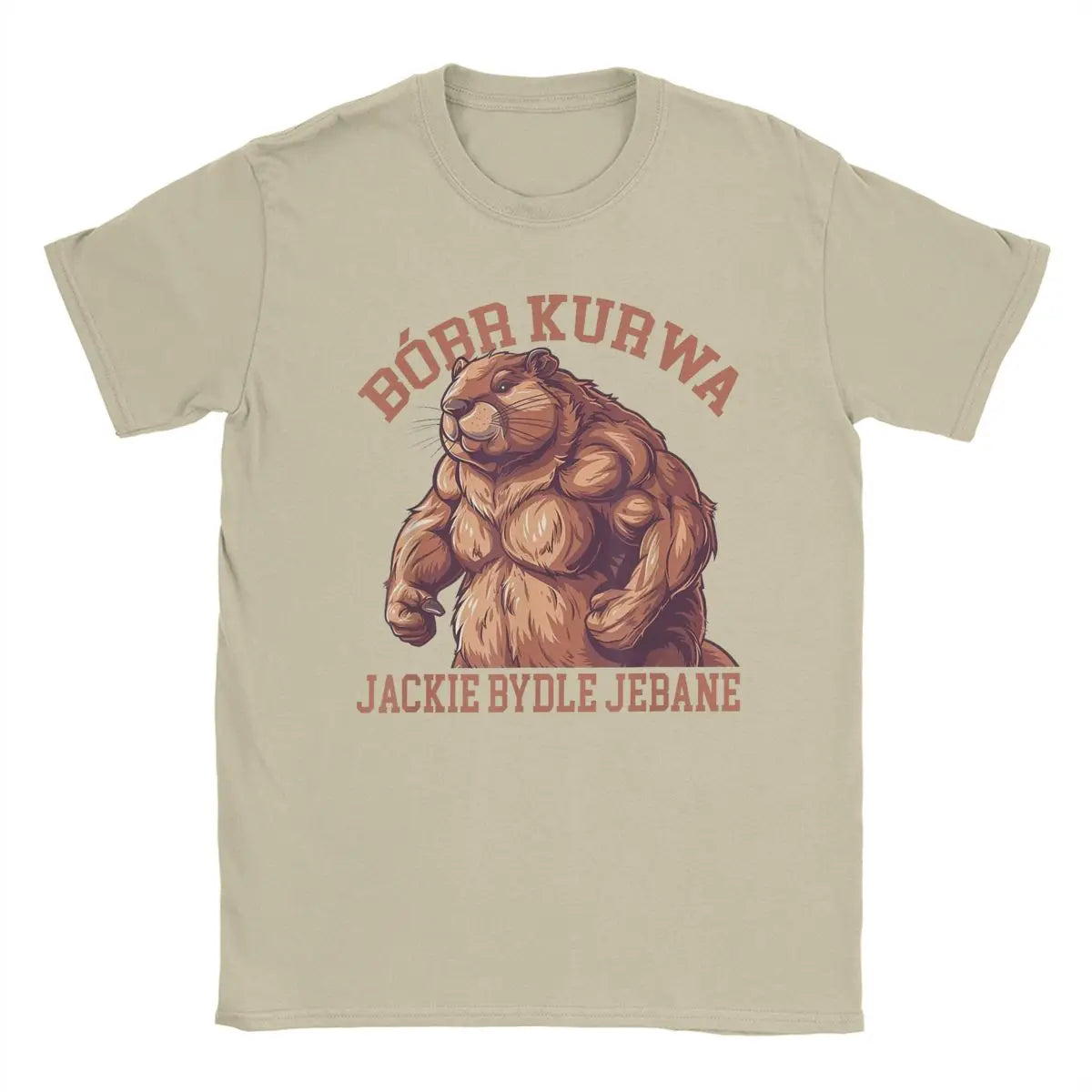 Unique Bobr Kurwa Bober Beaver T-Shirt for Men Round Neck 100% Cotton T Shirts Short Sleeve Tee Shirt Birthday Gift Tops