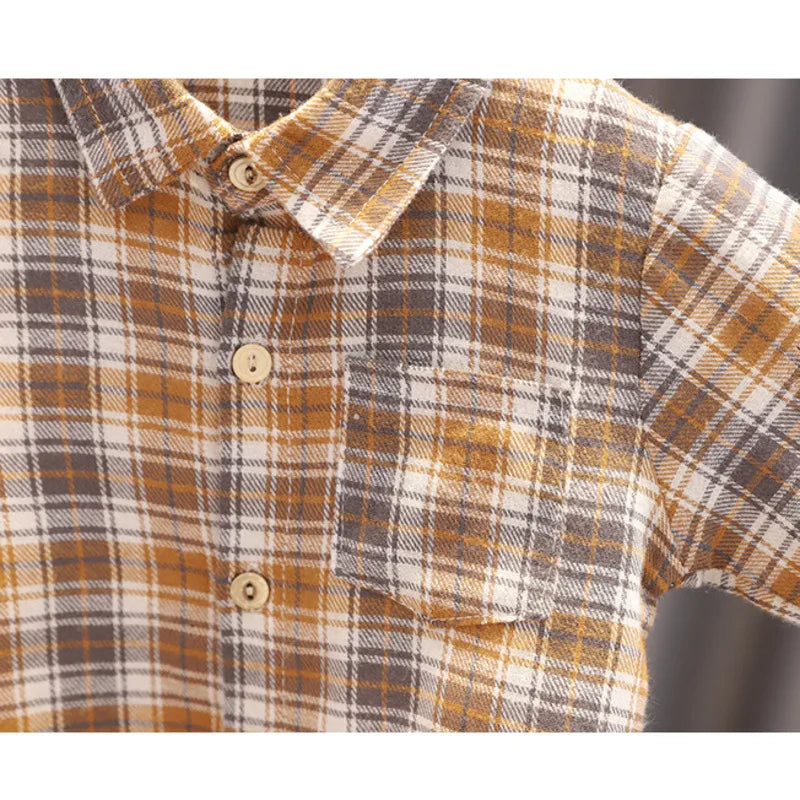 New Spring Autumn Baby Boys Clothes Suit Children Casual Plaid Shirt Vest Pants 3Pcs/Sets Toddler Cotton Costume Kids Tracksuits