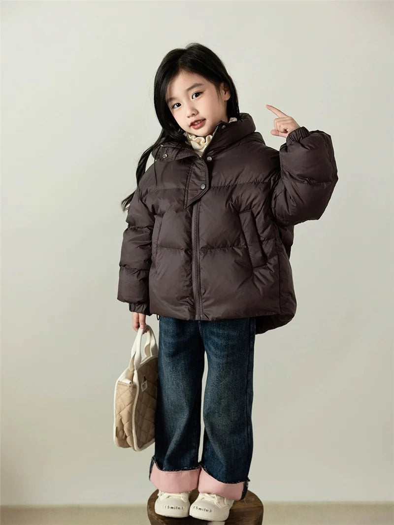 Kids Hooded Padded Down Cotton Coat – Warm Winter Outerwear Ages 3–12