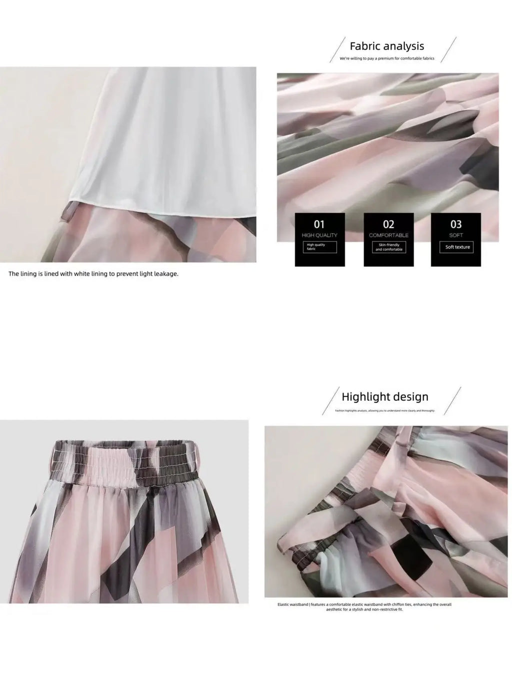 Women's Floral Print Chiffon A-Line Beach Midi Skirt – Casual Elastic Waist Plus Size