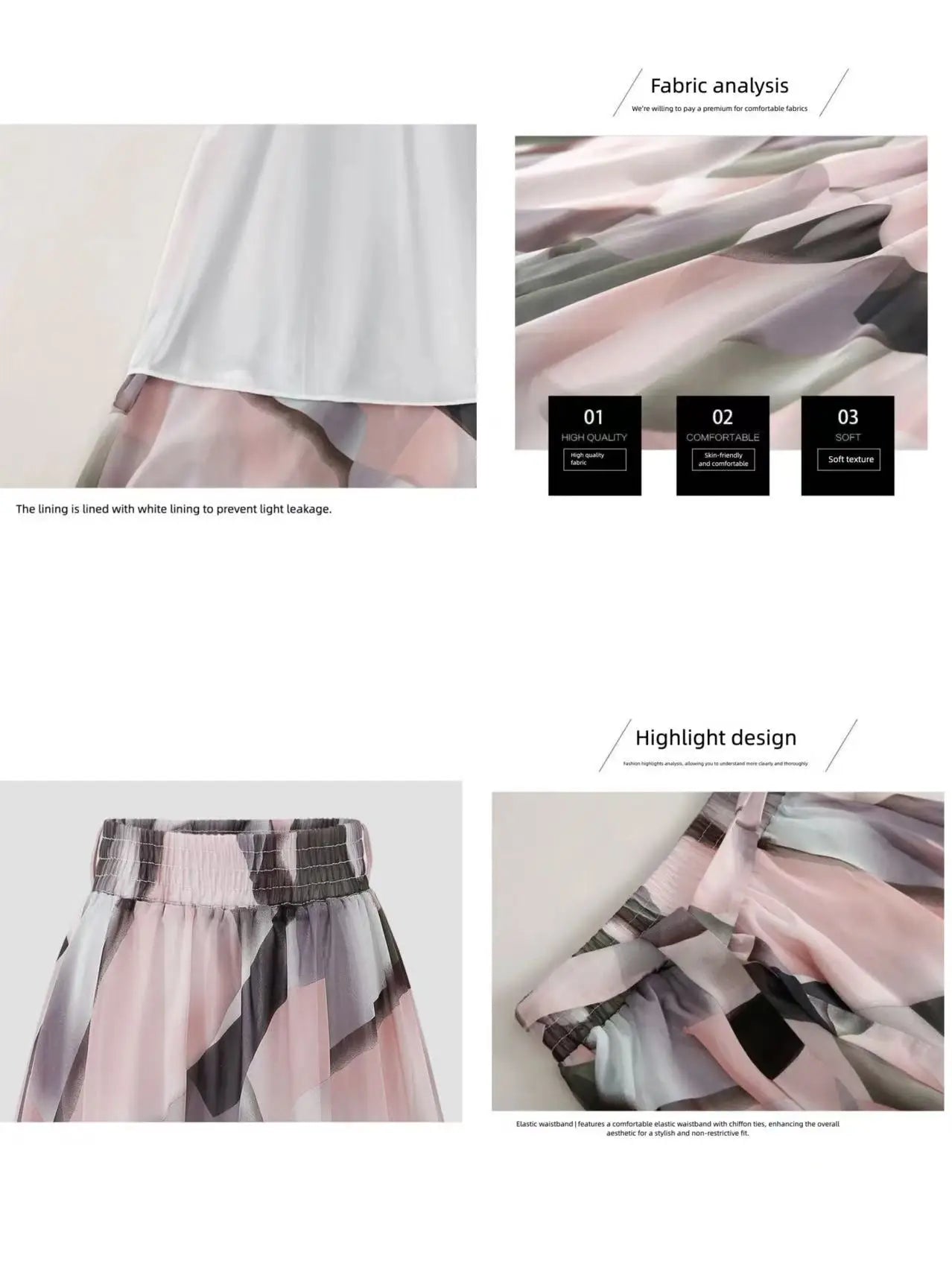Women's Floral Print Chiffon A-Line Beach Midi Skirt – Casual Elastic Waist Plus Size