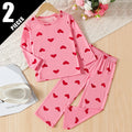 Kids Cute Print Long Sleeve & Pants Home Set – Cozy 2-Piece Autumn Outfit