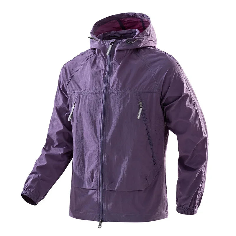 Men's UPF50+ Hooded Windbreaker Jacket – Ultra Light Summer Outdoor Coat