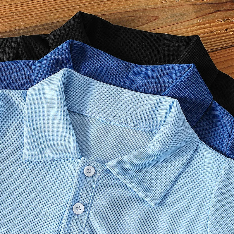 Kids Solid Color Polo Shirt – Long Sleeve Lapel Top for Boys & Girls