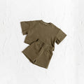 Kids Solid Color T-Shirt & Shorts Summer Set – Soft Casual 2-Piece Outfit