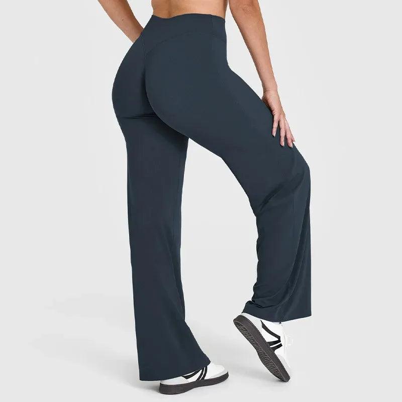 Women's Butter Fabric Straight-Leg Yoga Pants – Ultra Soft Mid-Waist Gym Pilates Trousers
