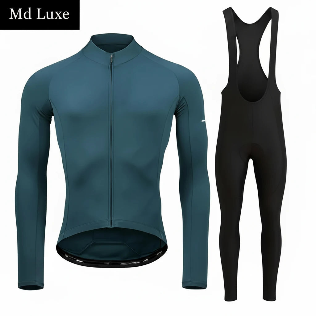 RAUDAX 2024 Man's Winter Cycling Clothing Long Sleeves Thermal Fleece Cycling Jersey Set Outdoor Keep Warm Road Bike Sportswear