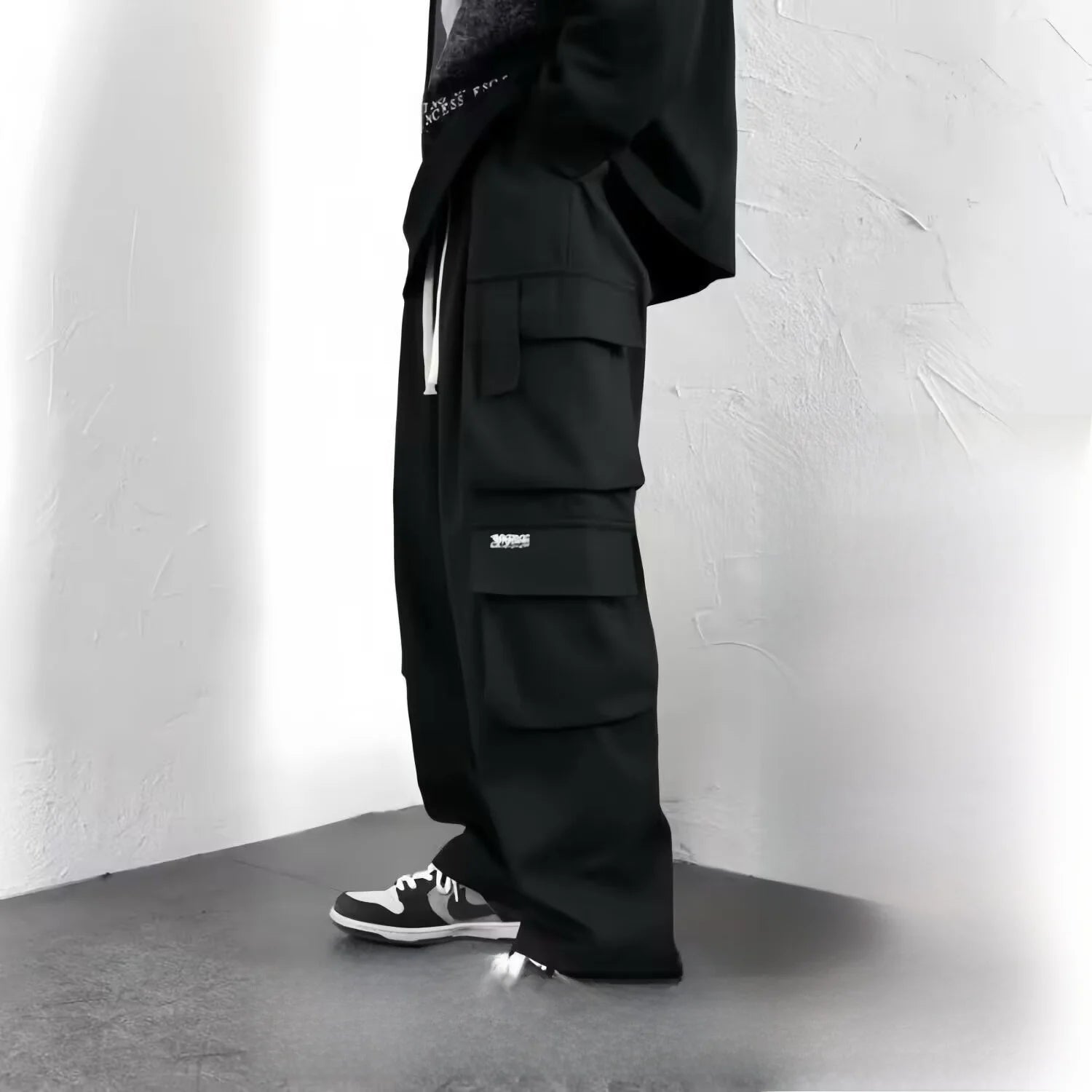 Men's Workwear Pants Large Size Casual Loose Fit Trousers for Construction Wear Summer Wearable Durable Cuffed Pants