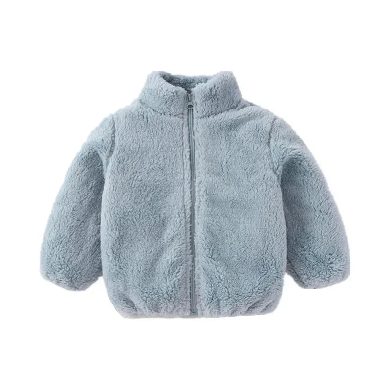 Kids Warm Fleece Hooded Jacket – Boy & Girl Winter Outerwear Coat