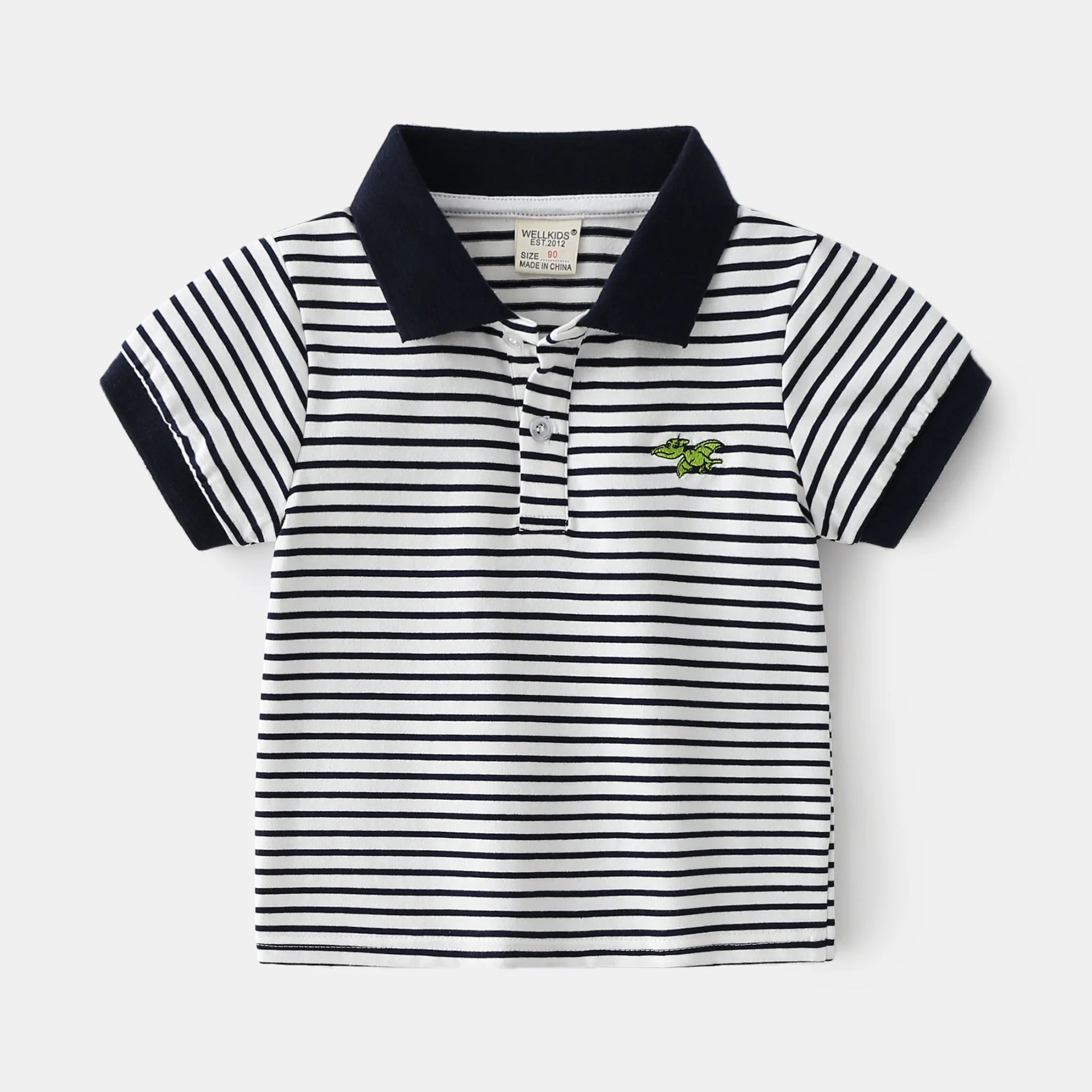 Boys Dinosaur Polo T-Shirt – Soft Breathable Cotton Kids Jersey