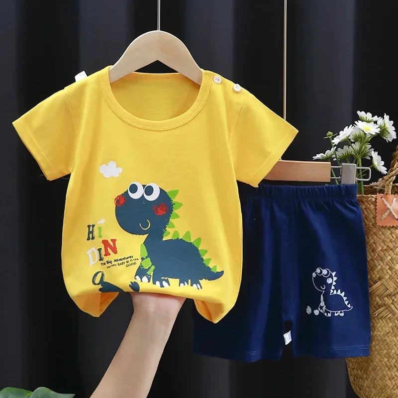 Kids Cotton T-Shirt & Shorts Summer Set – Casual 2-Piece Toddler Outfit