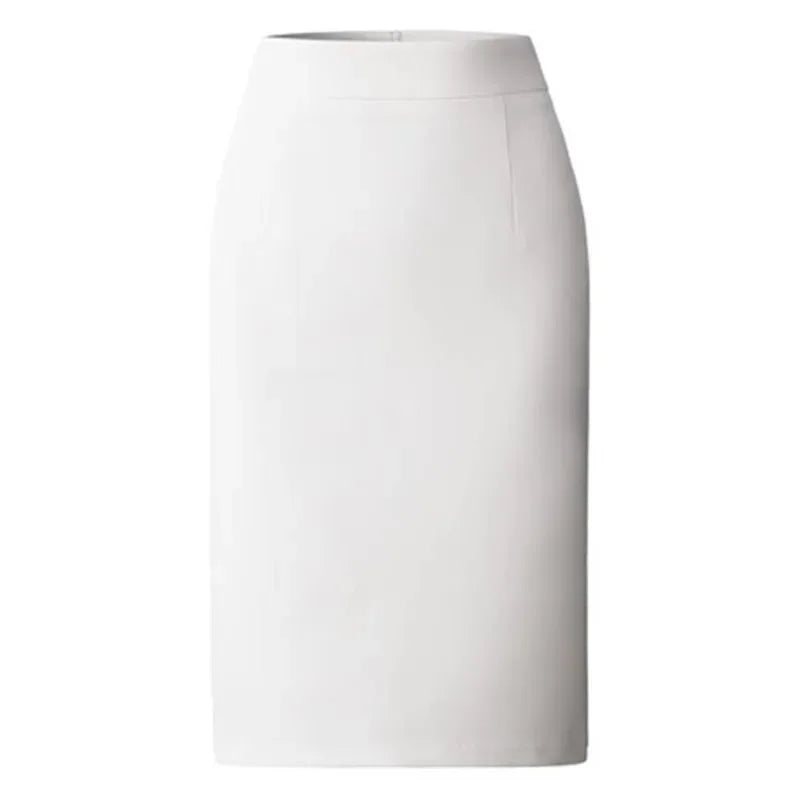 Elegant High Waisted Office Lady Pencil Skirt Korean Fashion Slim Fit Package Hip Midi Skirts Women Solid Color All-match Skirts