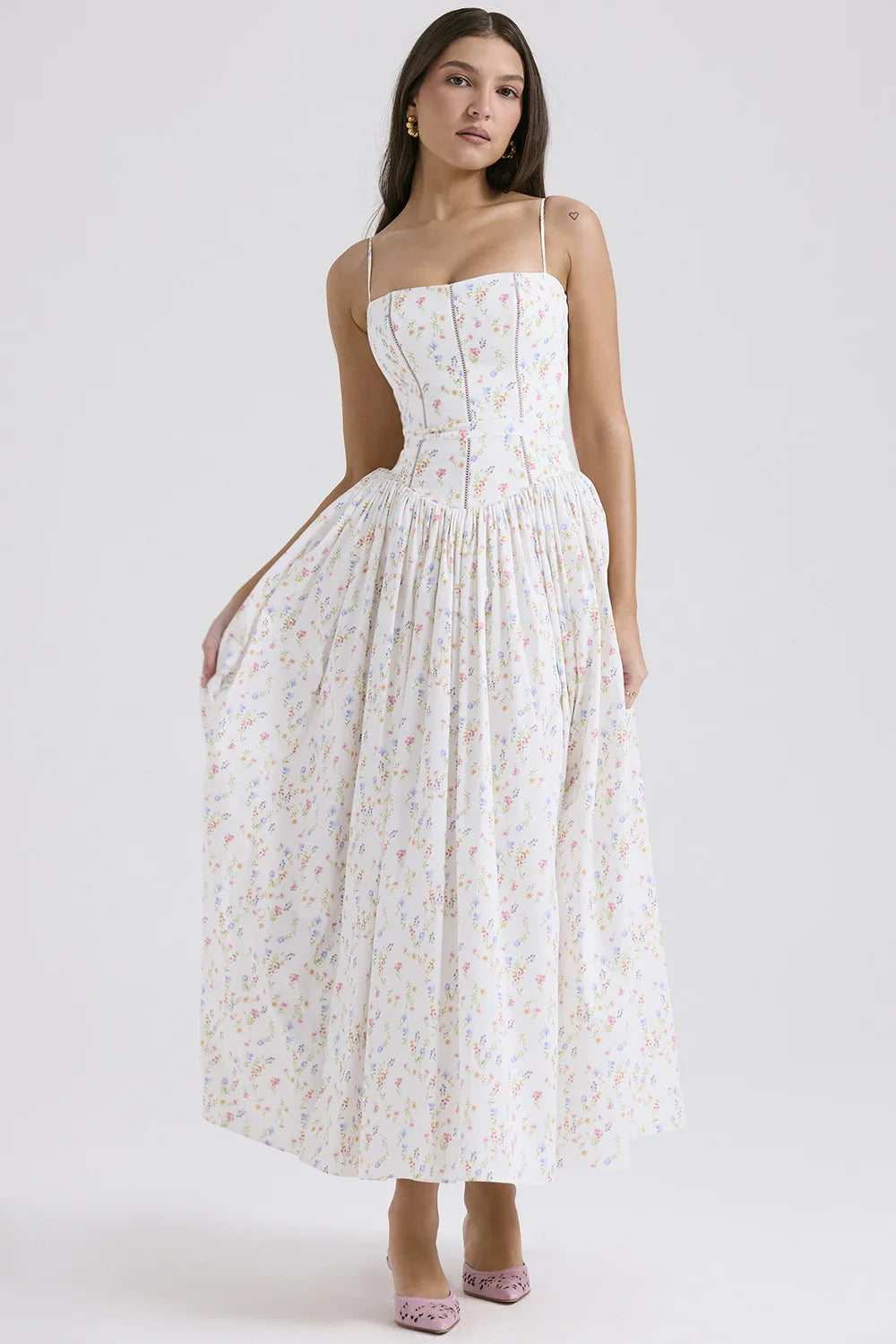 Vintage Boho Floral Maxi Dress