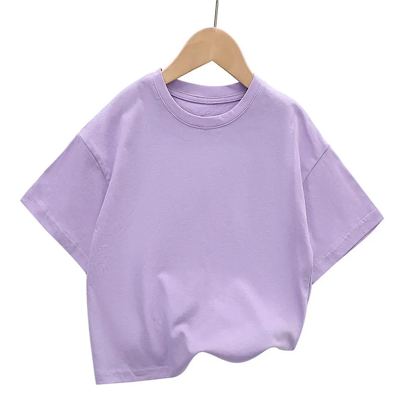 Kids Shoulder Down Short Sleeve T-Shirt – Trendy Cotton Fashion Top Ages 2–12
