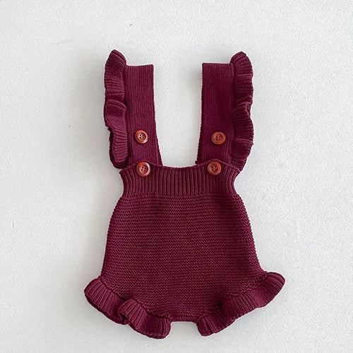 2024 New Autumn Infant Baby Girls Clothing Set Long Sleeved Cotton T-shirt+Sleeveless Knitted Jumpsuit Toddler Baby Clothes Suit