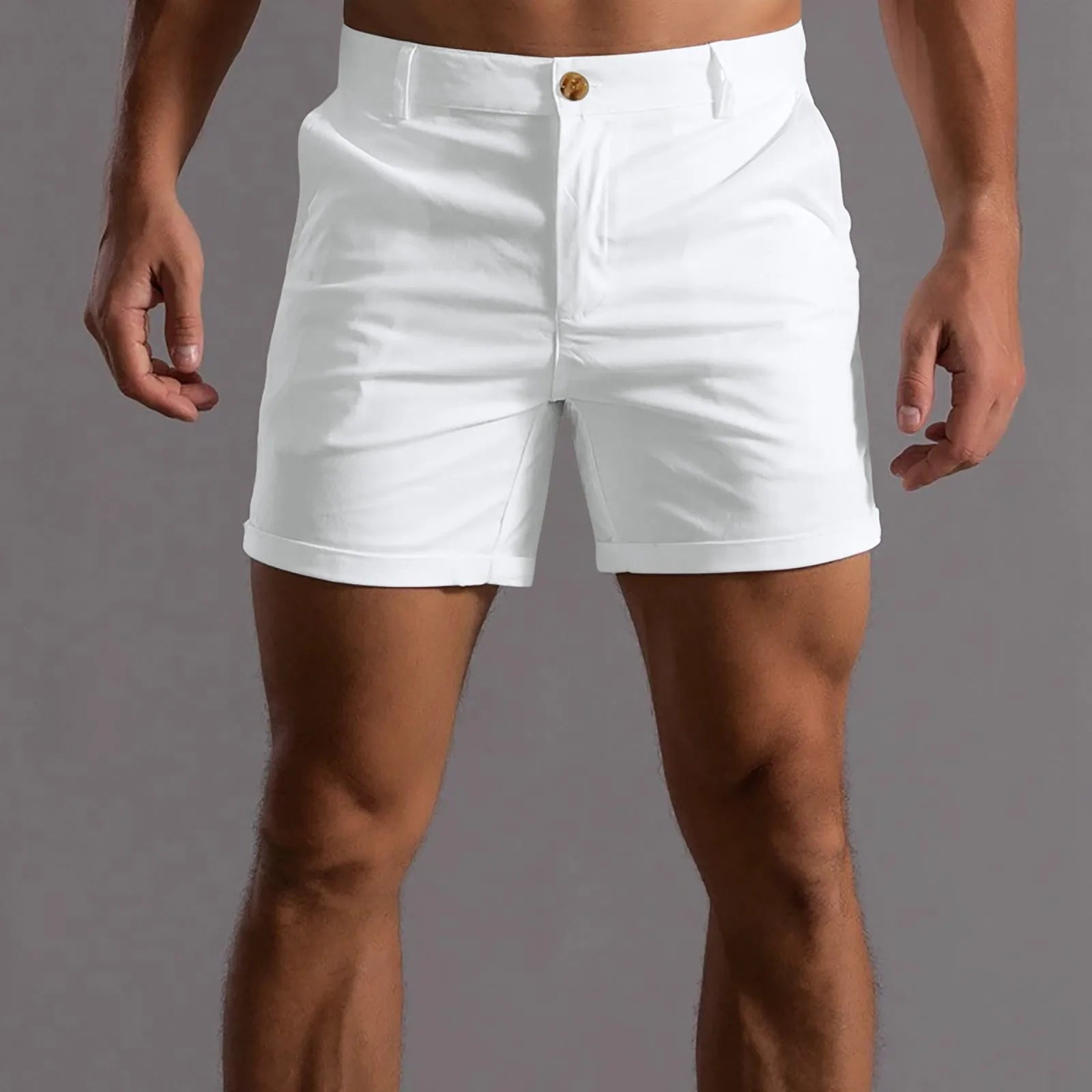 Summer Cotton Solid Color Shorts Men High Quality Casual Business Social Elastic Waist Men Shorts Hombre Half Pants Beach Shorts