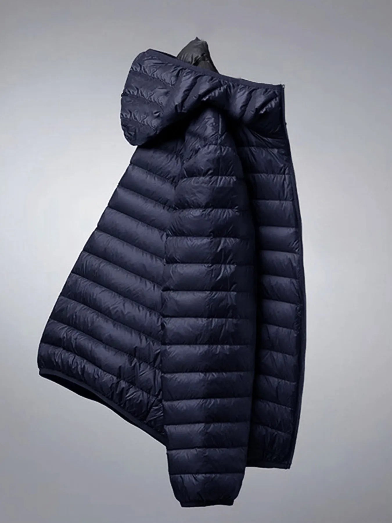 Men's Hooded Solid Cotton Windproof Warm Jacket – Casual Outdoor Winter Coat