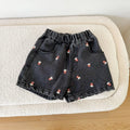 2025 Summer Kids Denim Shorts Children Boys Girls Popcorn Embroidery Short Pants Casual Knee Length Jeans Shorts