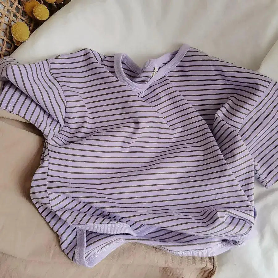 Kids Striped Long Sleeve T-Shirt – Soft Cotton Casual Toddler Top