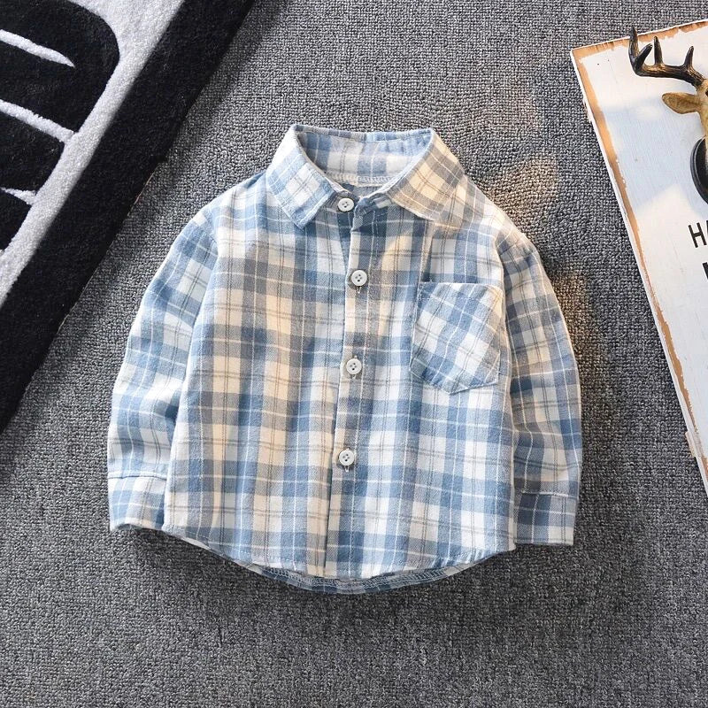 Baby Boys Striped Long Sleeve Shirt – Casual Cotton Kids Top