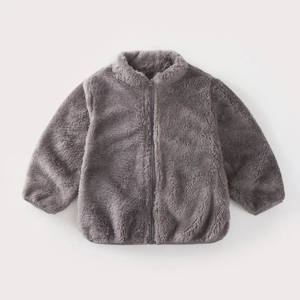 Kids Warm Fleece Hooded Jacket – Boy & Girl Winter Outerwear Coat