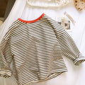 Kids Striped Long Sleeve Base Top – Pure Cotton Casual Versatile Shirt