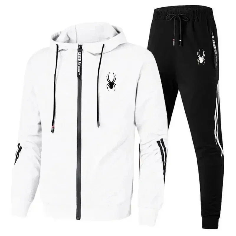 Men's Running Zipper Jacket & Sport Pants Set – Breathable Fitness 2-Piece
