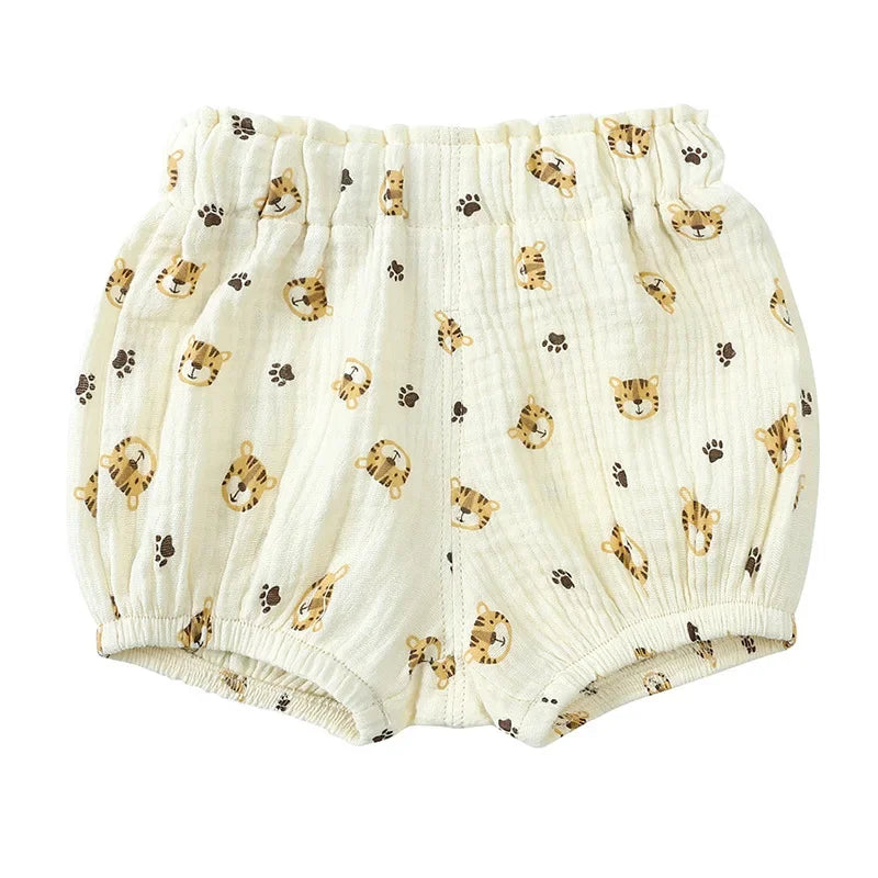2025 Toddler Baby Summer Shorts Cotton Linen Cartoon Breathable Children Lounge Clothes for 3M-6T Boy Girl Korean Cute PP Pants