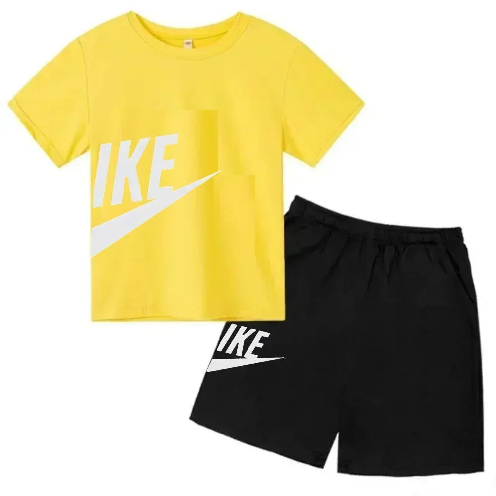 Kids Short Sleeve Top & Shorts 2-Piece Set – Casual Fashion Summer Outfit