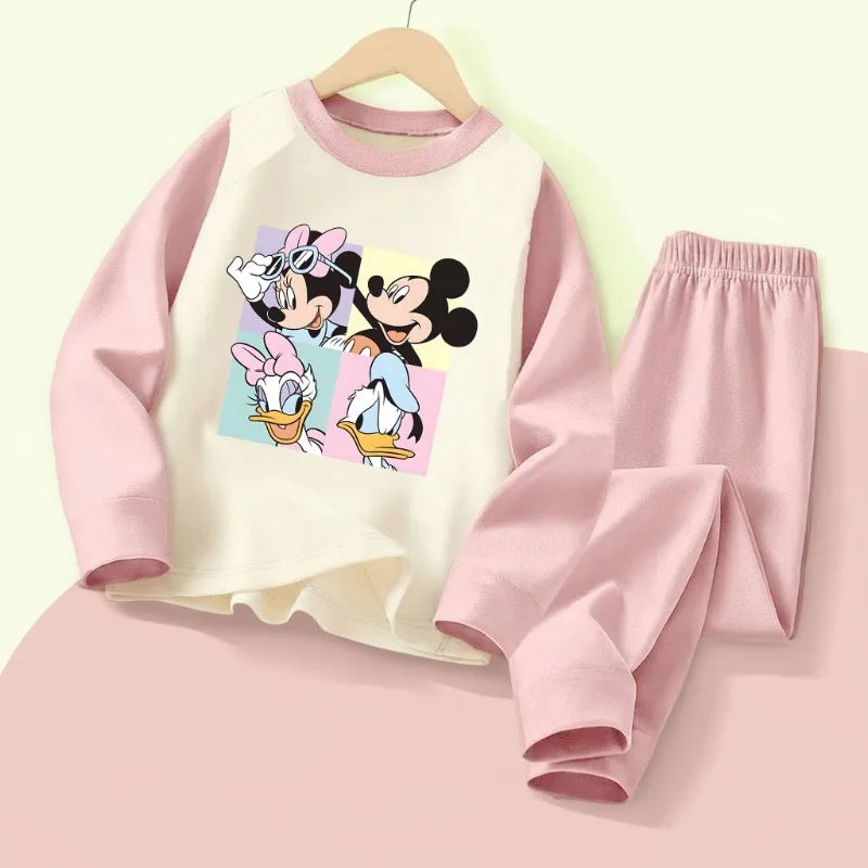Girls Disney Minnie Mouse Sleepwear Set – Soft Cozy Pyjamas Ages 0–10