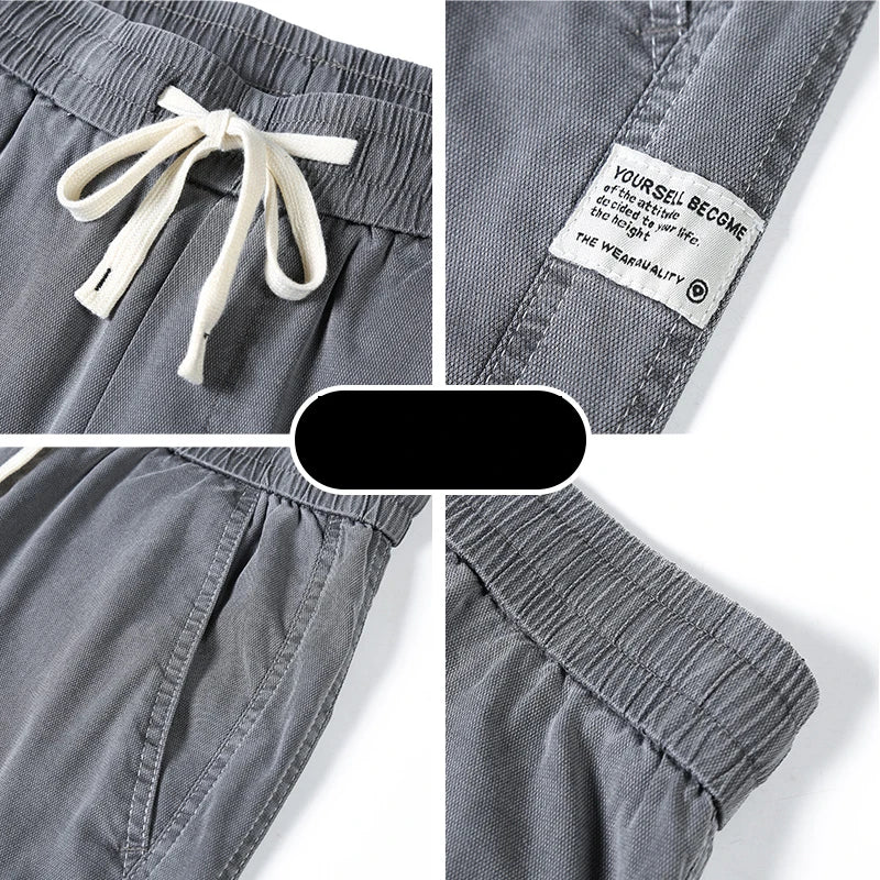 Men's Lyocell Fabric Loose Straight Jeans – Thin Drawstring Elastic Waist Trousers Plus Size