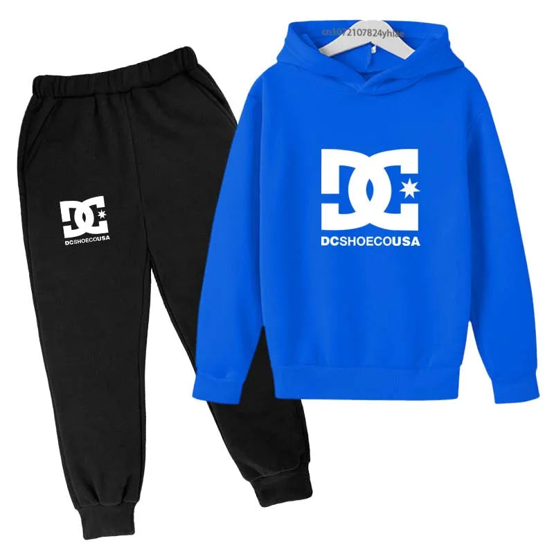 Kids Print Hoodie & Pants Tracksuit Set – Casual 2-Piece Outfit Ages 2–13