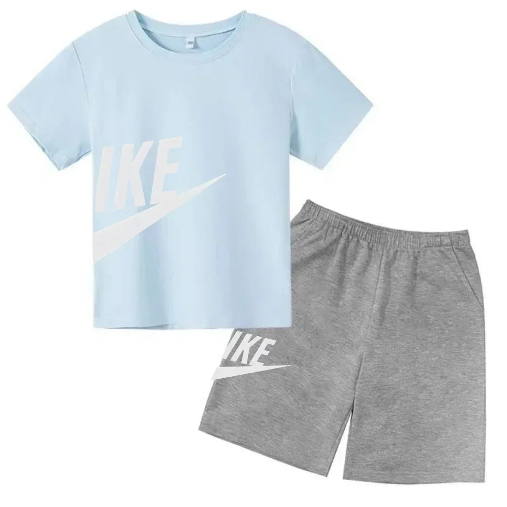 Kids Short Sleeve Top & Shorts 2-Piece Set – Casual Fashion Summer Outfit