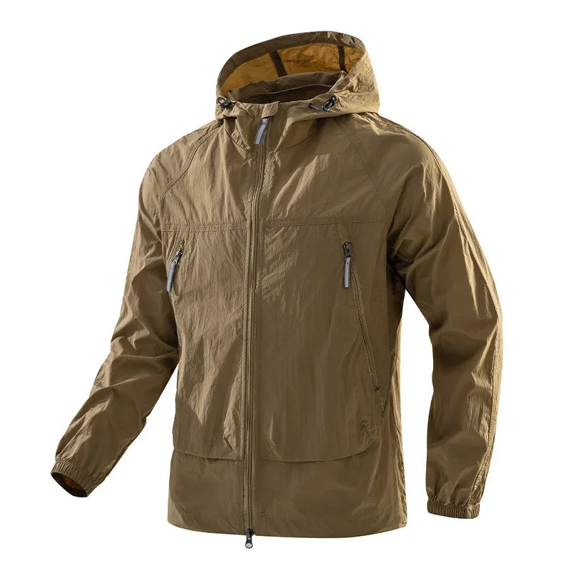 Men's UPF50+ Hooded Windbreaker Jacket – Ultra Light Summer Outdoor Coat