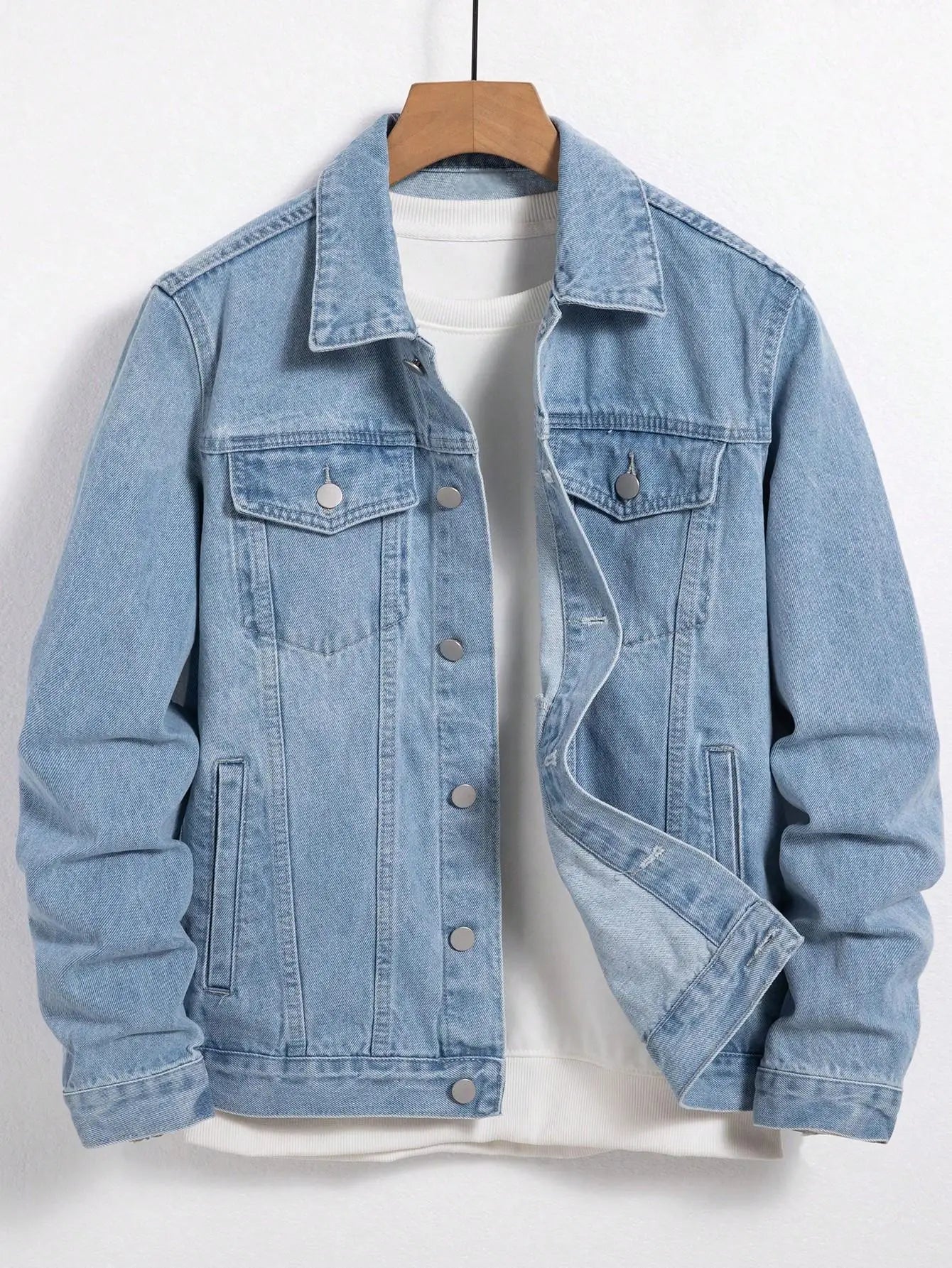 Men's Blue Denim Jacket – Casual Daily Wear Spring Autumn Coat