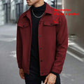Men's Polyester Brushed Lapel Zipper Jacket – Business Casual Office Coat