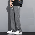 Men's Lyocell Fabric Loose Straight Jeans – Thin Drawstring Elastic Waist Trousers Plus Size
