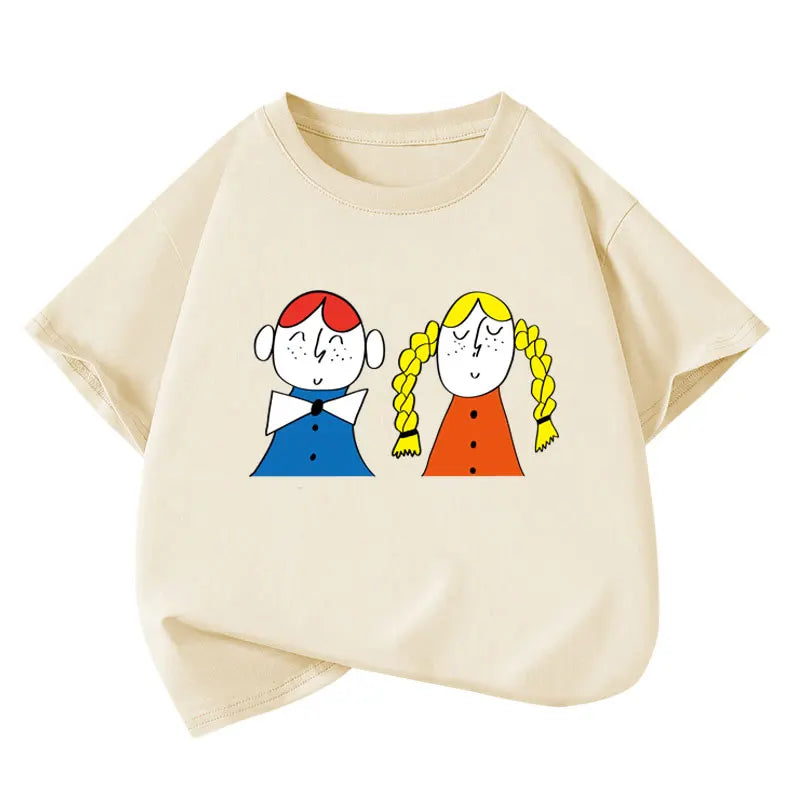Girls Short Sleeve Cotton School Uniform Tee – Casual Summer Blouse