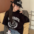 Kids Fake Two-Piece Striped Long Sleeve Top – Oversized Contrast Casual Shirt