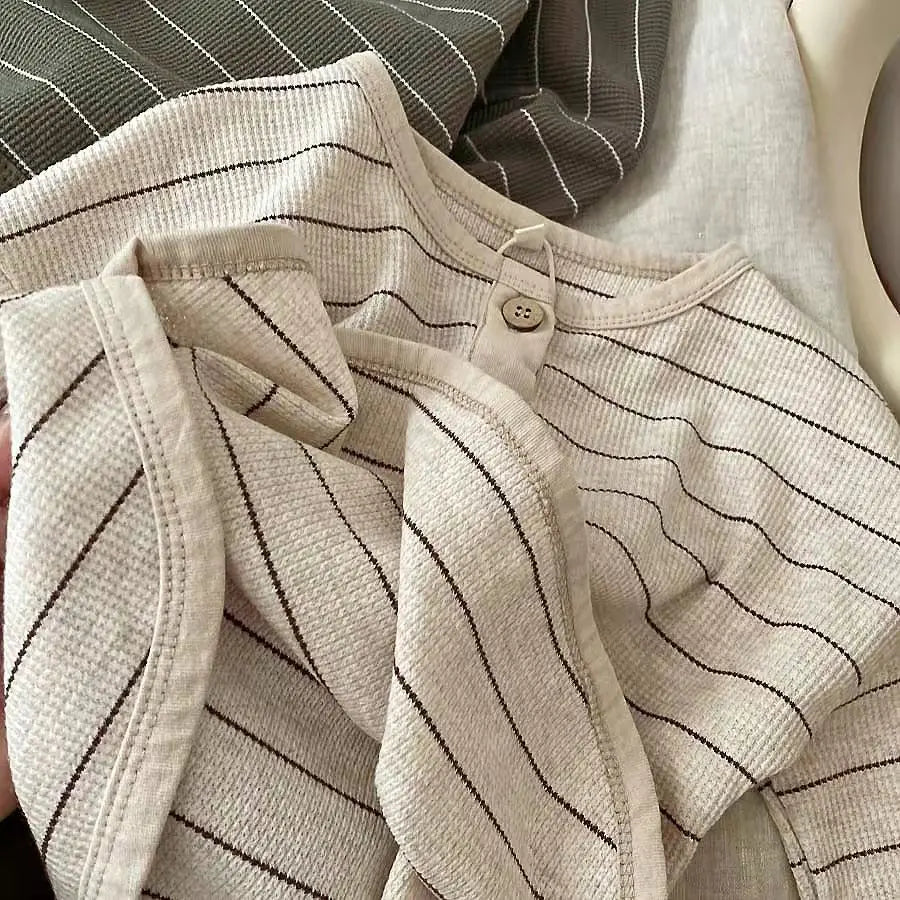Kids Striped Long Sleeve Casual T-Shirt – Cotton Loose Top for Boys & Girls