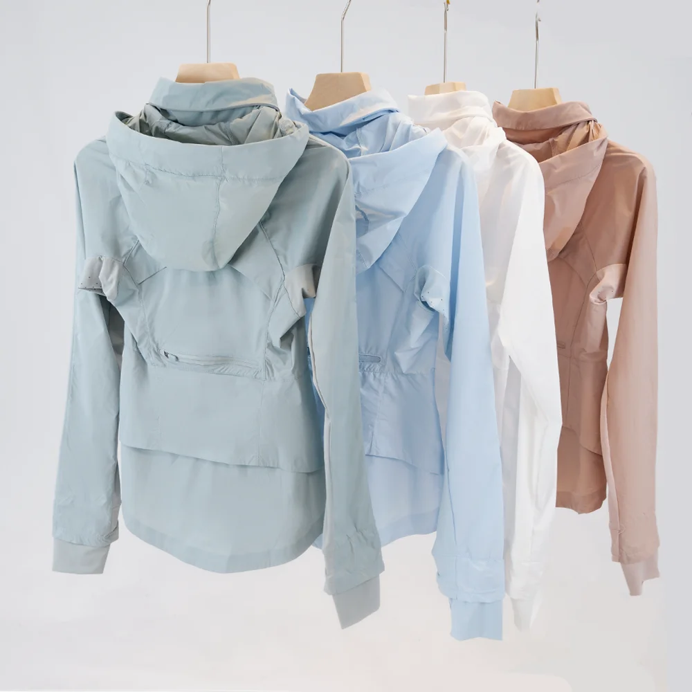 LULU FLORA Women's Slim Fit UPF 100+ UV Protection Jacket - Breathable Stand Collar Casual Sun Shield Top